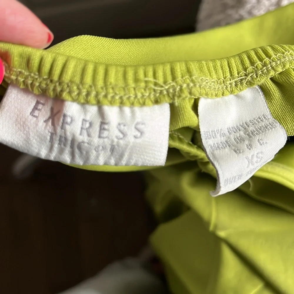 Express Tricot Vintage 90s Moss Green Midi Skirt XS
